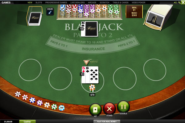 Plat Blackjack at Casino Tropez